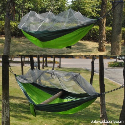 2 Person Travel Outdoor Camping Tent Ultralight Hanging Hammock Bed With Mosquito Net Portable Parachute Cloth Hammock, Army Green 569951638